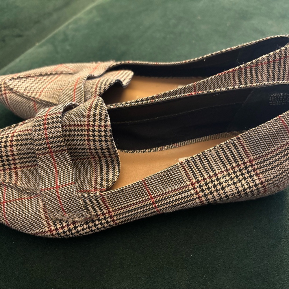 Steve Madden Checkered Loafers in Black and Red